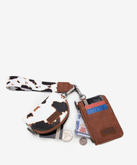 Wrangler Cow-Print Card Holder and Wallet Set