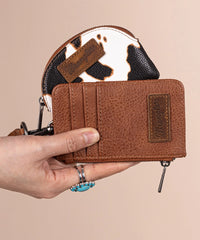 Wrangler Cow-Print Card Holder and Wallet Set