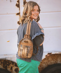 Wrangler Denim-textured Sling Bag-Country Glam Outfits
