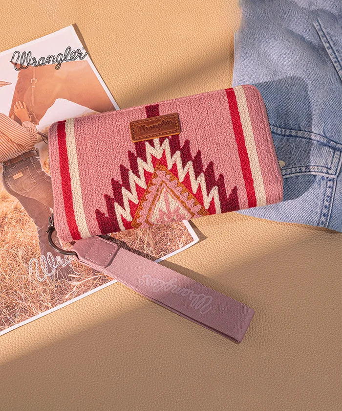 Wrangler Aztec Knitted Wristlet Wallet with Wrist Strap