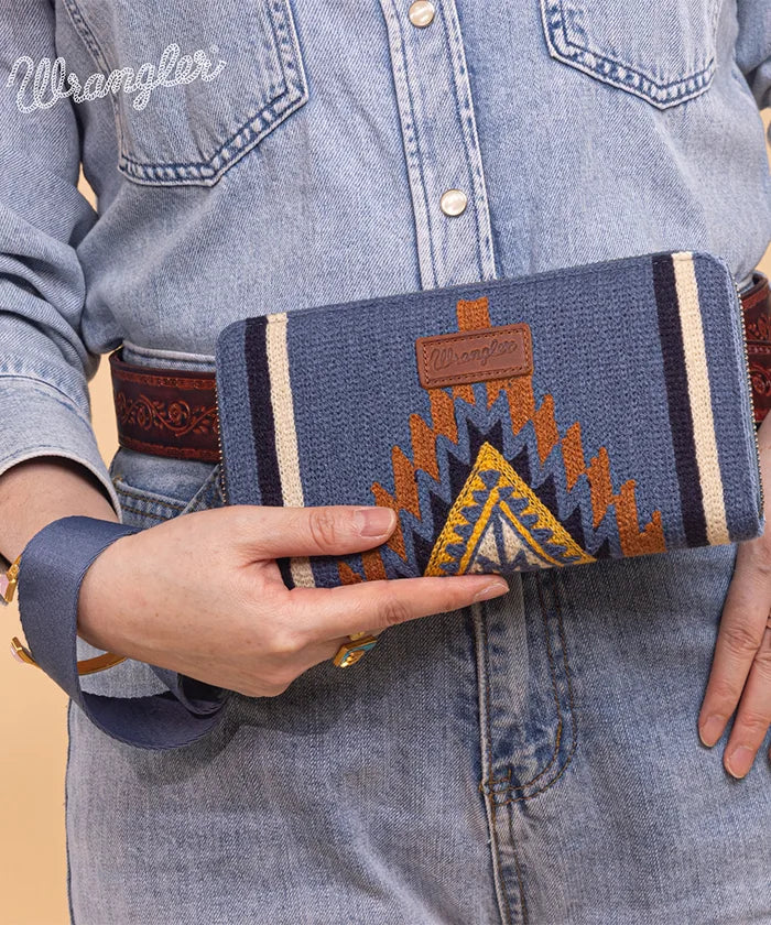 Wrangler Aztec Knitted Wristlet Wallet with Wrist Strap