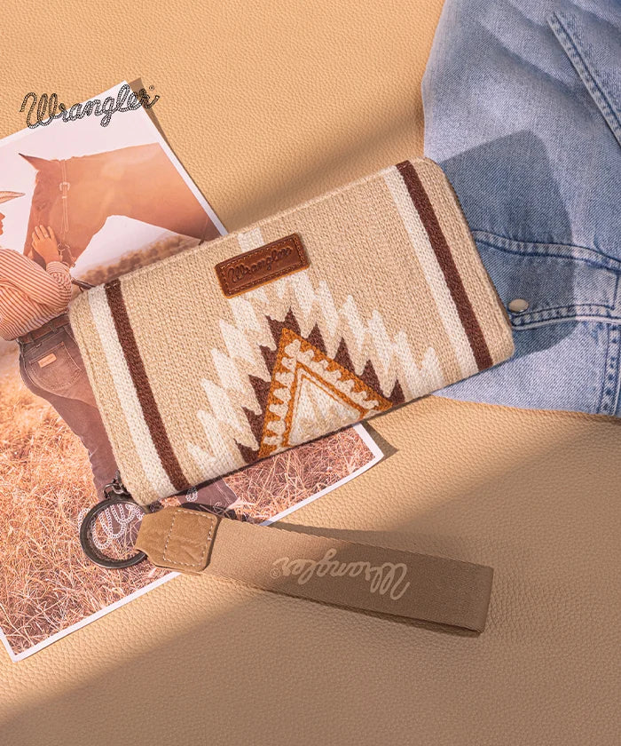 Wrangler Aztec Knitted Wristlet Wallet with Wrist Strap