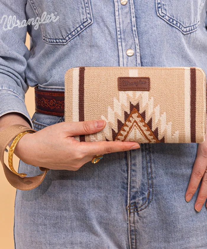 Wrangler Aztec Knitted Wristlet Wallet with Wrist Strap