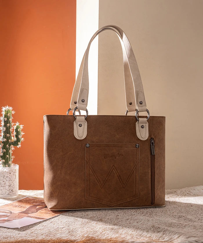 Wrangler Whipstitch tote bag in BR