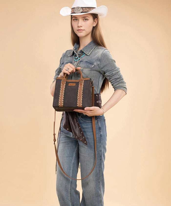 Wrangler top handle crossbody bag in BK