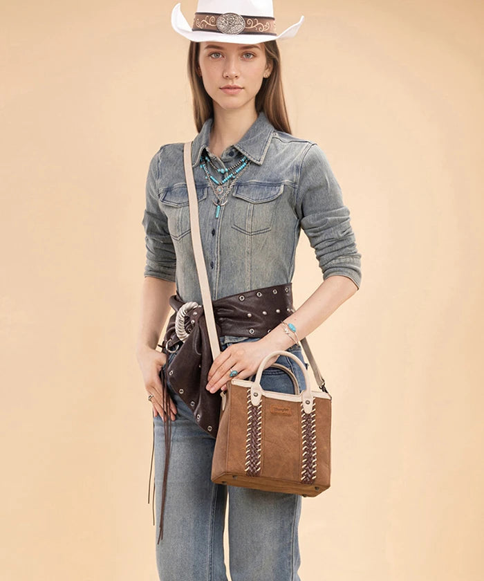 Wrangler top handle crossbody bag in BR