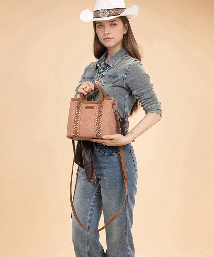 Wrangler top handle crossbody bag in DPK