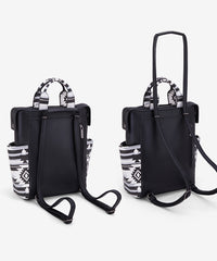 Montana West Wrangler Aztec backpack in black — textured finish, detachable straps, functional compartments