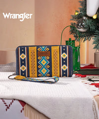 Wrangler All-over Aztec Dual Sided Print Canvas Wallet