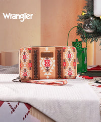 Wrangler All-over Aztec Dual Sided Print Canvas Wallet