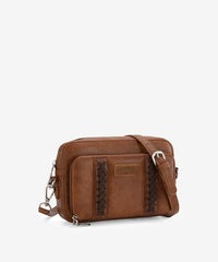 Wrangler Whipstitch Leather Crossbody Purse