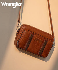 Wrangler Whipstitch Leather Crossbody Purse