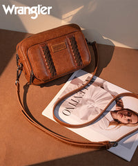 Wrangler Whipstitch Leather Crossbody Purse