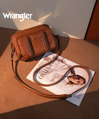 Wrangler Whipstitch Leather Crossbody Purse