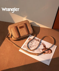 Wrangler Whipstitch Leather Crossbody Purse