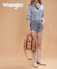 Wrangler Aztec Pattern Dual Sided Print Tote Bag