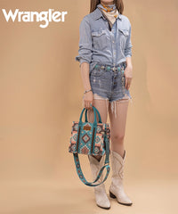 Wrangler Aztec Pattern Dual Sided Print Tote Bag