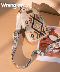Wrangler Aztec Embroidered Whipstitch Sling Bag