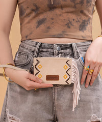 Wrangler Aztec Embroidered Fringe Card Wallet