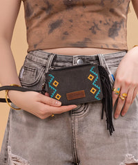 Wrangler Aztec Embroidered Fringe Card Wallet
