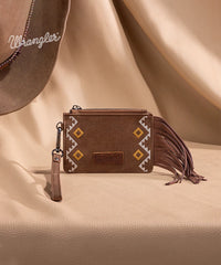 Wrangler Aztec Embroidered Fringe Card Wallet