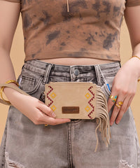 Wrangler Aztec Embroidered Fringe Card Wallet