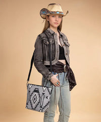Wrangler Aztec Print Shoulder Bag in BK