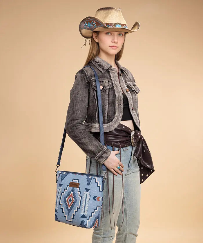 Wrangler Aztec Print Shoulder Bag in JN