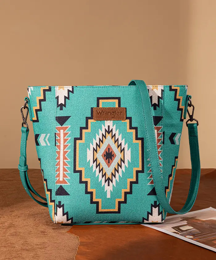 Wrangler Aztec Print Shoulder Bag in TQ