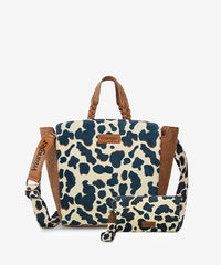 Wrangler All-over Cow Print Wide Tote Bag Set