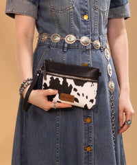 Wrangler Cow-Print Crossbody Clutch in COW-BK