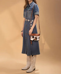 Wrangler Cow-Print Crossbody Clutch in COW-BR