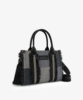 Wrangler canvas tote bag in BK — Classic black Western-style crossbody tote