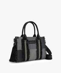 Wrangler canvas tote bag in BK — Classic black Western-style crossbody tote