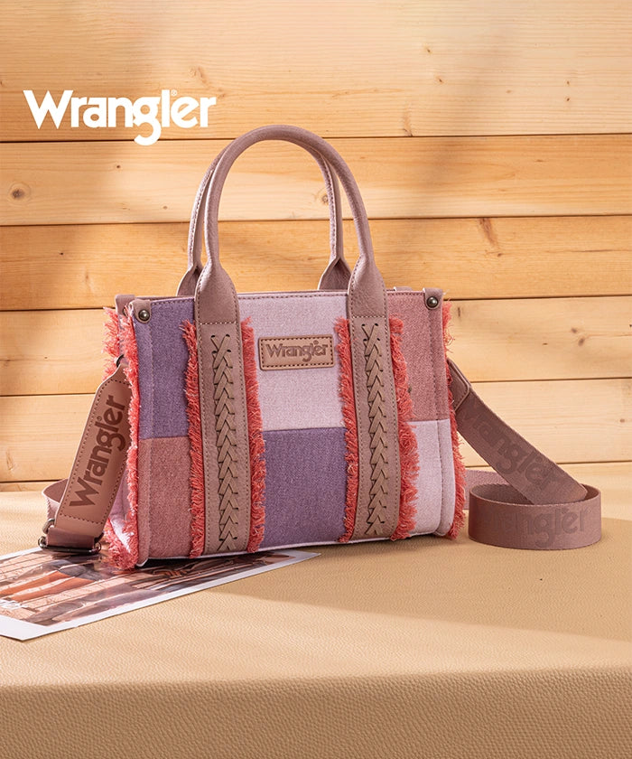 Wrangler canvas tote bag in HPK — Heather pink casual tote with adjustable strap