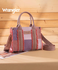 Wrangler canvas tote bag in HPK — Heather pink casual tote with adjustable strap