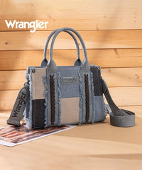 Wrangler canvas tote bag in JN — Denim-blue canvas with rustic cowboy aesthetic