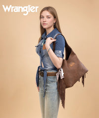 Wrangler Textured Fringe Hobo Bag