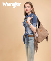 Wrangler Textured Fringe Hobo Bag