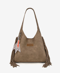 Wrangler Textured Fringe Hobo Bag