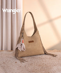 Wrangler Textured Fringe Hobo Bag