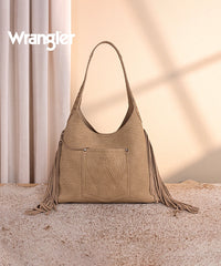 Wrangler Textured Fringe Hobo Bag