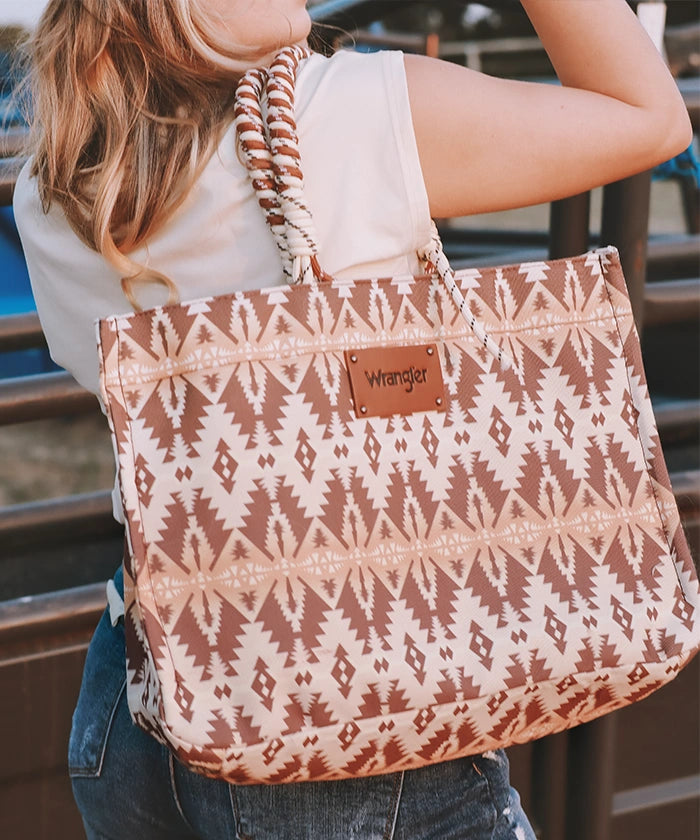 Wrangler Southwestern Print Tote Bag-Country Glam Outfits
