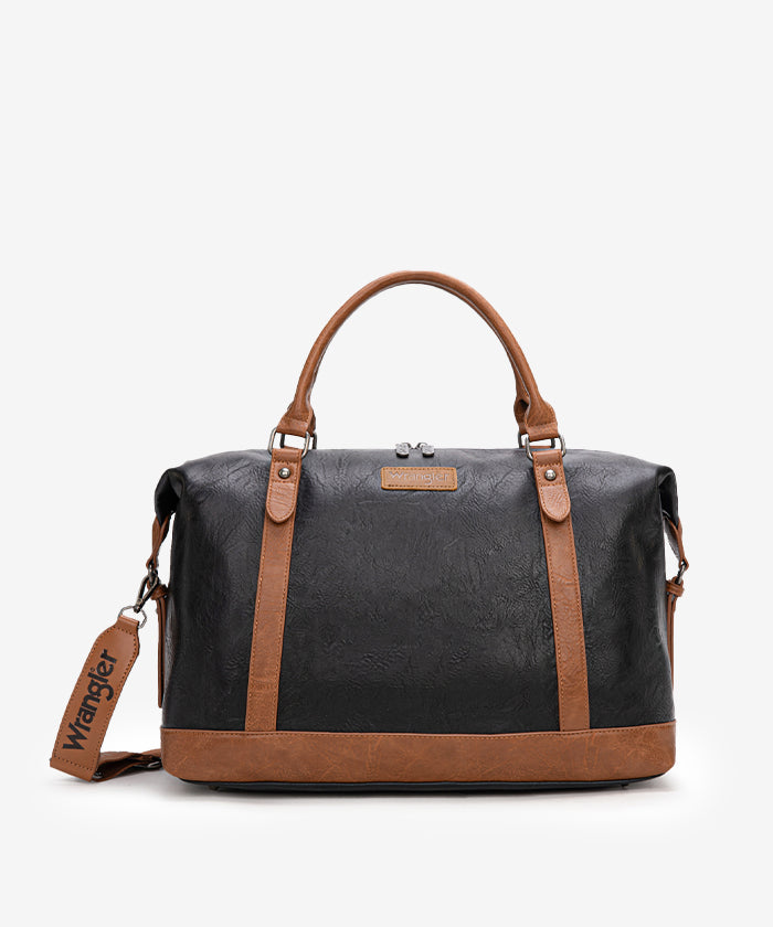 Wrangler duffel bag in Black-Brown β sleek, spacious design for gym or weekend trips