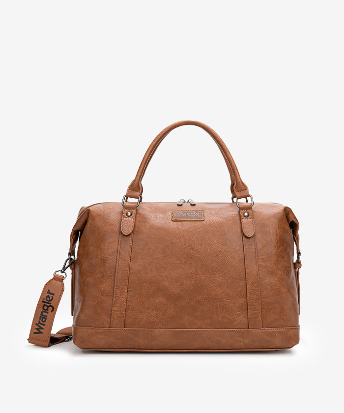 Wrangler duffel bag in Brown β durable, organized interior with slip pocket