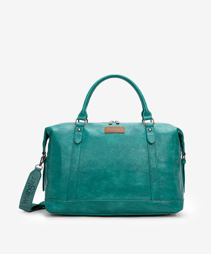 Wrangler duffel bag in Turquoise β water-resistant travel bag with branded accent