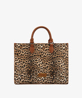 Wrangler Leopard Print Structured Tote Bag in Brown Leopard