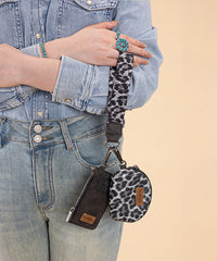 Wrangler Leopard Print Dual Pouch Wristlet