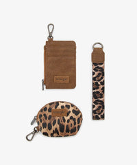 Wrangler Leopard Print Dual Pouch Wristlet