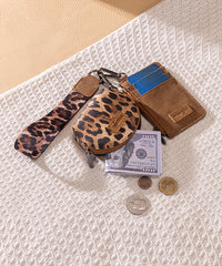 Wrangler Leopard Print Dual Pouch Wristlet